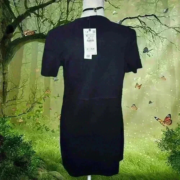 Brand New With Tags Zara Black Midi Dress - Picture 9 of 10